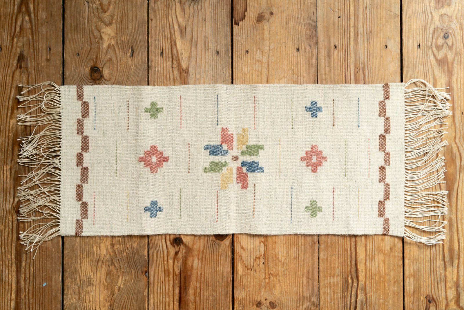 Handwoven Tapestry Rug, Sweden 1980s - 画像 (4)
