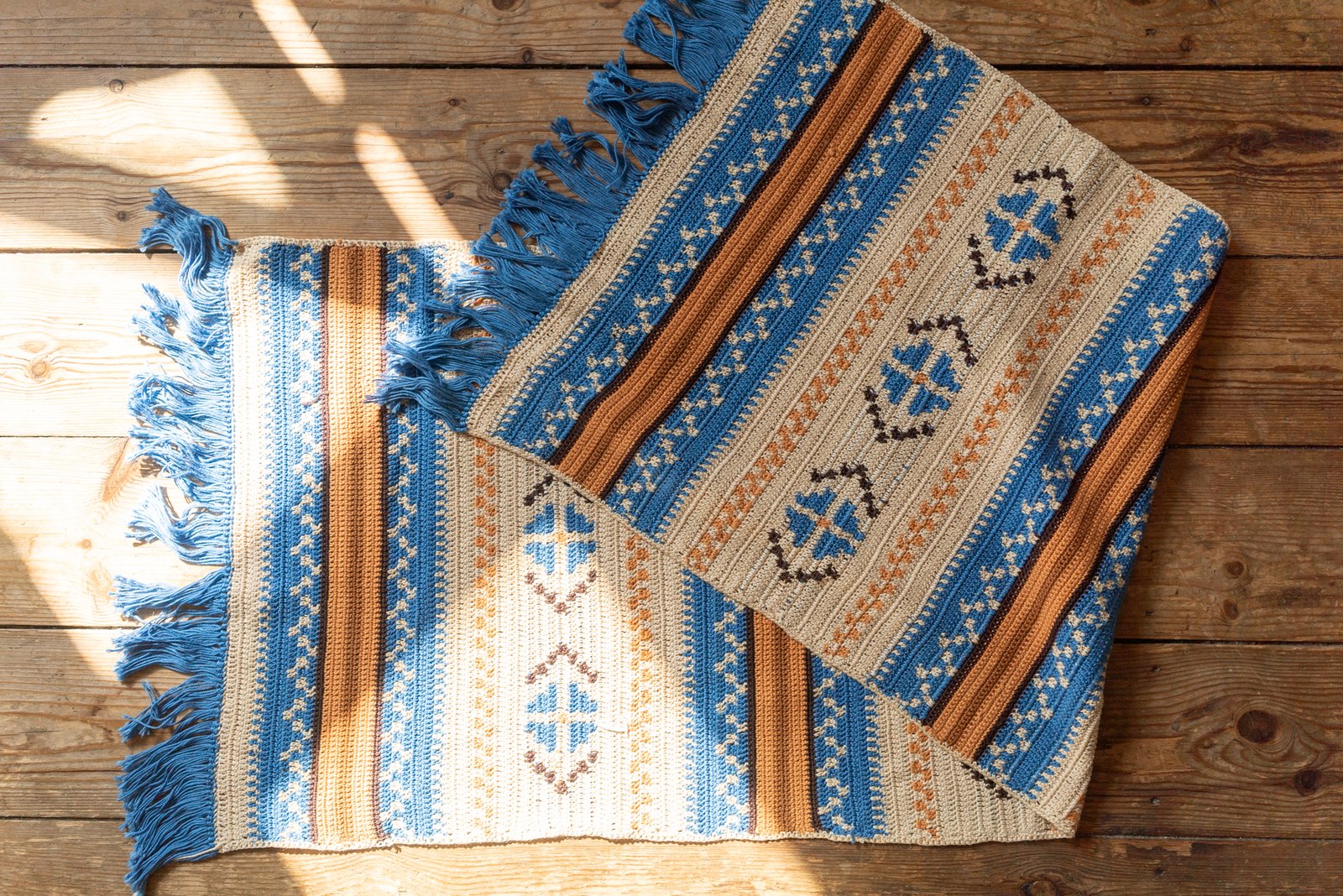 Handwoven Tapestry Blanket, Sweden Mid-Century - 画像 (4)