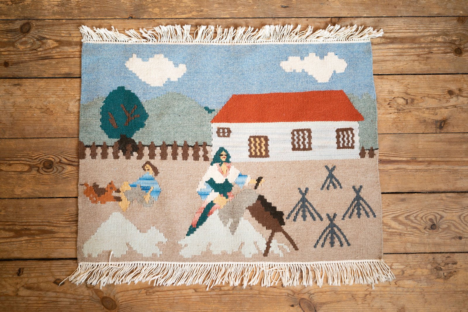 Handwoven Tapestry Rug, Sweden 1960s