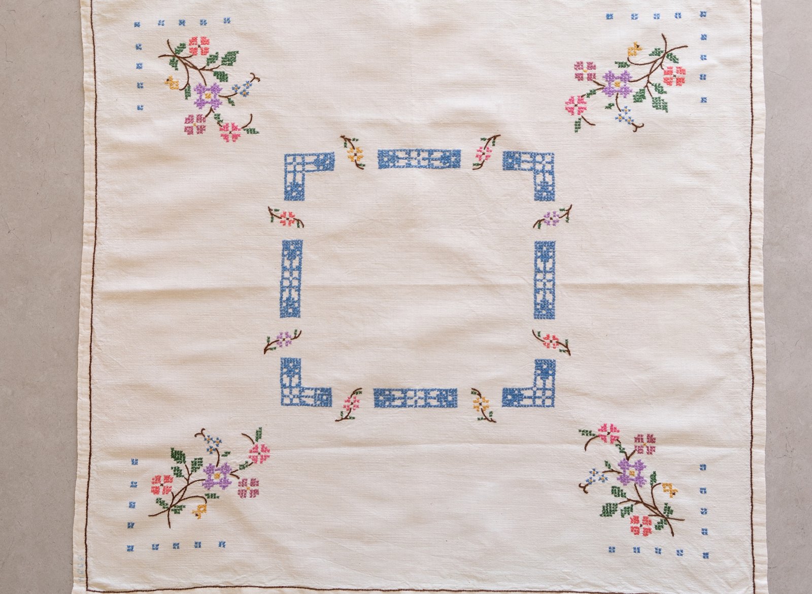 Handmade Tablecloth, Sweden 1980s