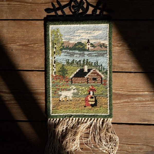 Handwoven Tapestry Wall Hanging, Sweden 1980s