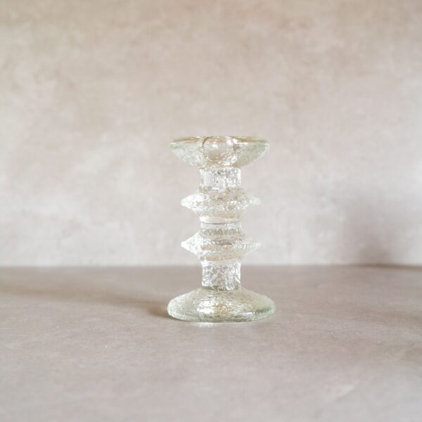 Iittala Glass Candle Holder, Finland 1960s