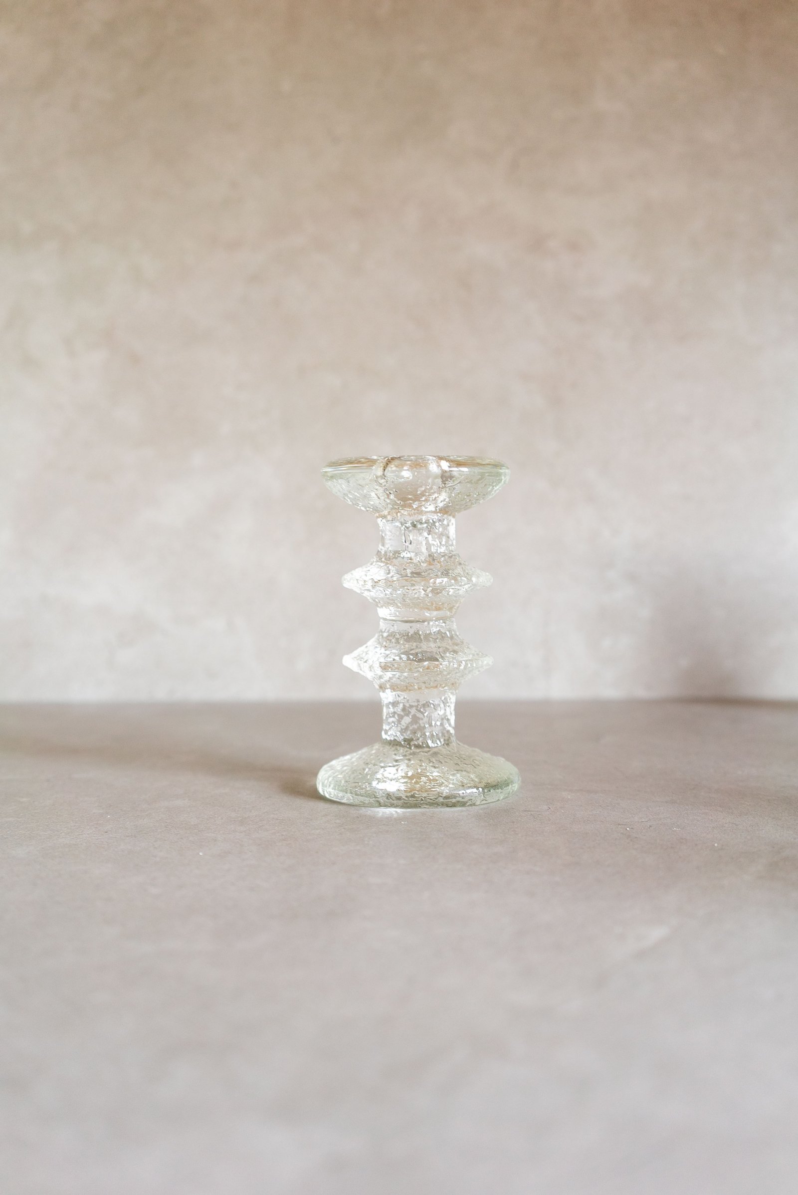 Iittala Glass Candle Holder, Finland 1960s