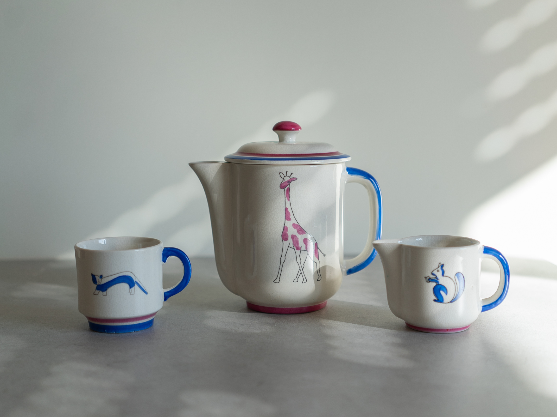 Gustavsberg "Gullebarn" Teapot & Cup, Scandinavian Sweden 1930s