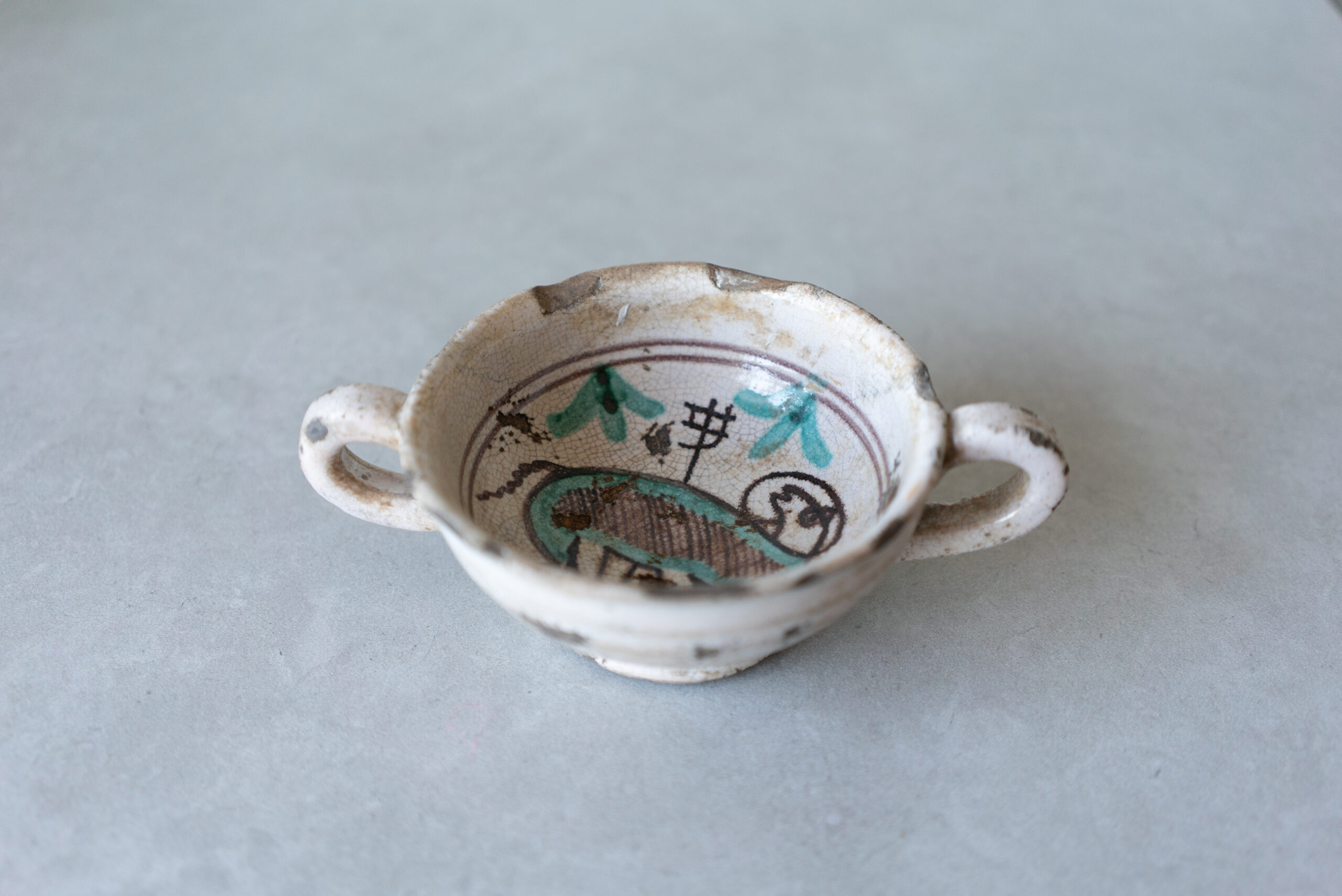 Two-Handled Bowl with Bird Motif, Italy 18th Century - 画像 (9)