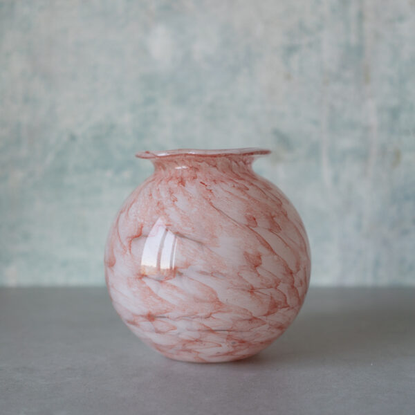 Marbled Glass Round Vase, Italy 1980s