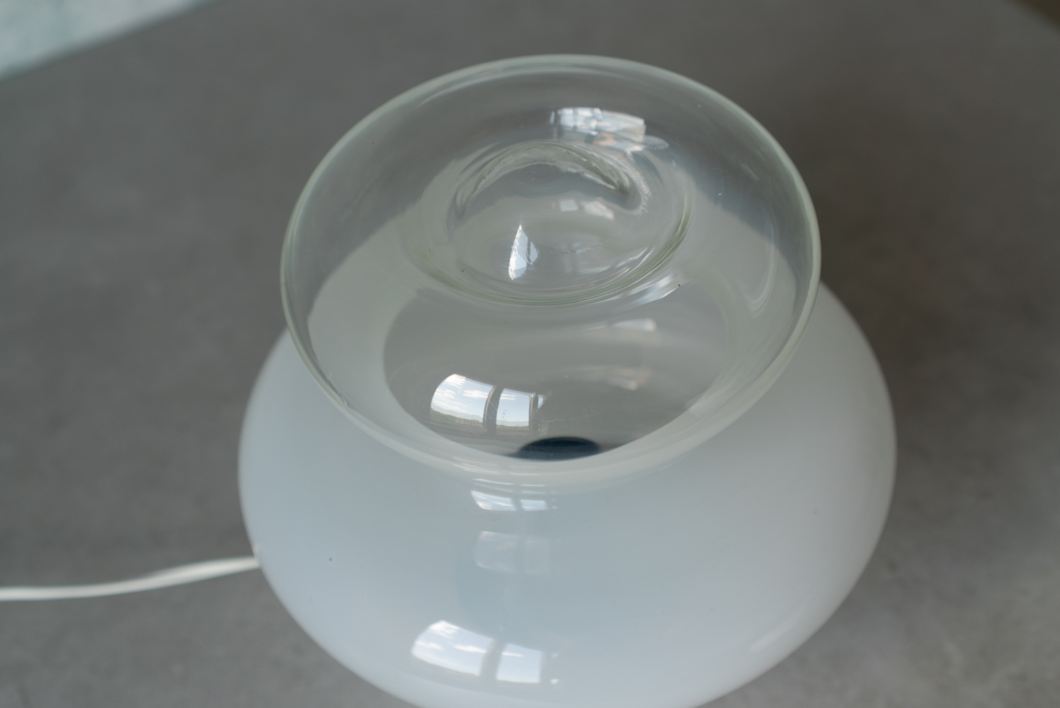 Murano glass opal table lamp, Italy 1980s - 画像 (13)