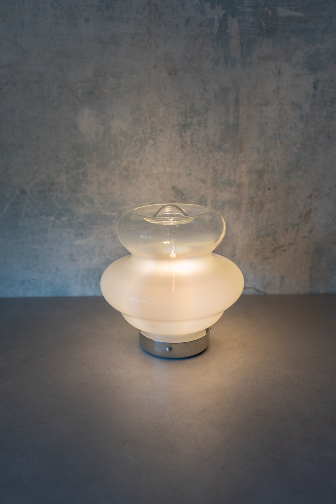Murano glass opal table lamp, Italy 1980s - 画像 (11)