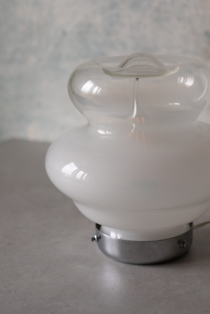 Murano glass opal table lamp, Italy 1980s - 画像 (6)