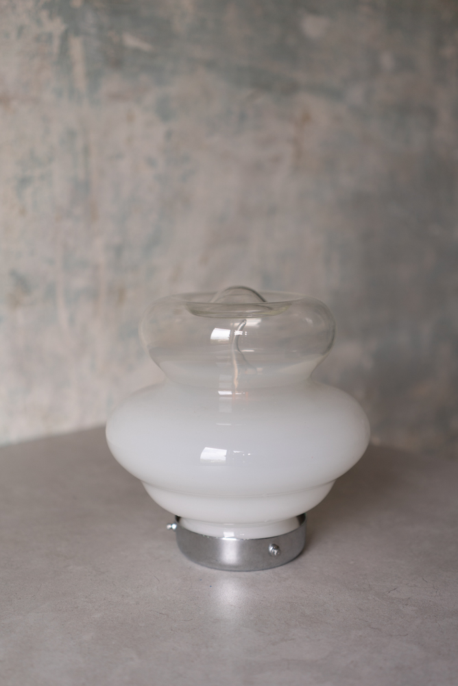 Murano glass opal table lamp, Italy 1980s - 画像 (3)