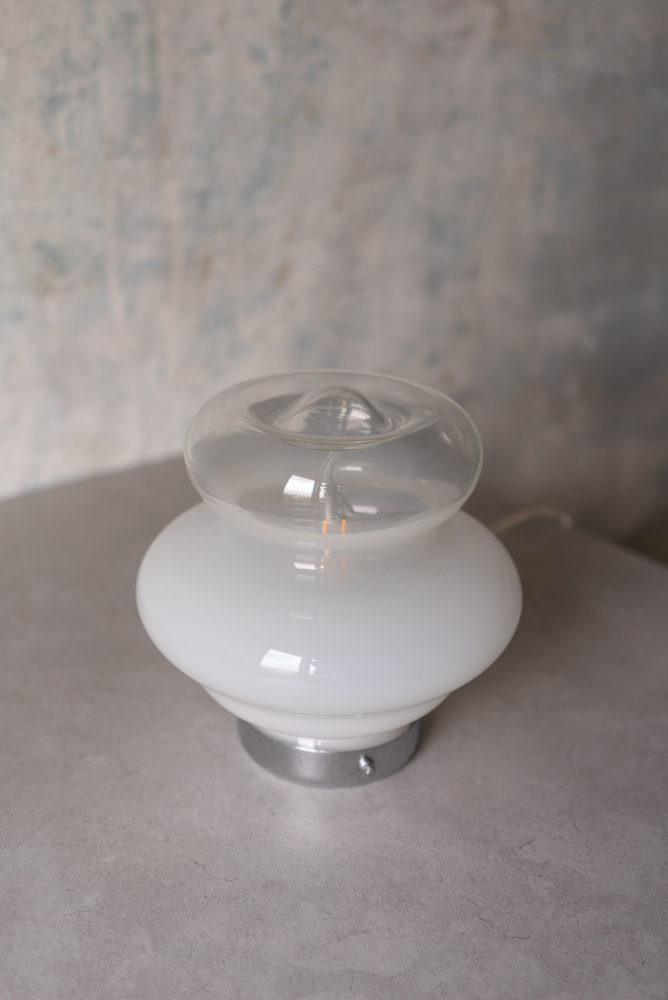 Murano glass opal table lamp, Italy 1980s - 画像 (4)