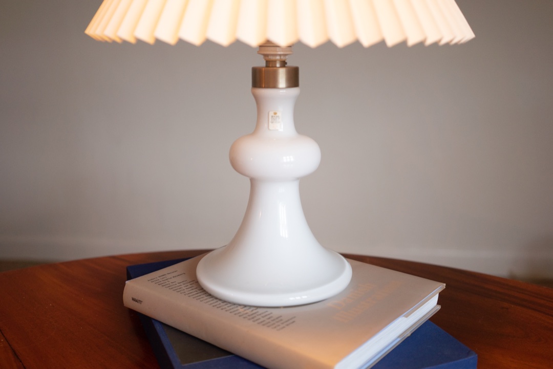 Holmegaard Opal Glass Table Lamp, Denmark 1970s - 画像 (8)