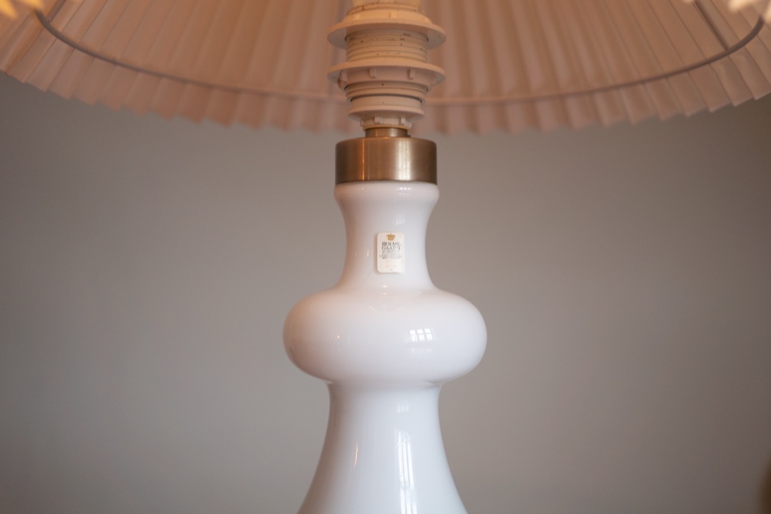Holmegaard Opal Glass Table Lamp, Denmark 1970s - 画像 (9)