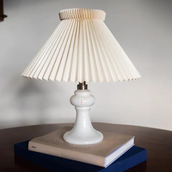 Holmegaard Opal Glass Table Lamp, Denmark 1970s