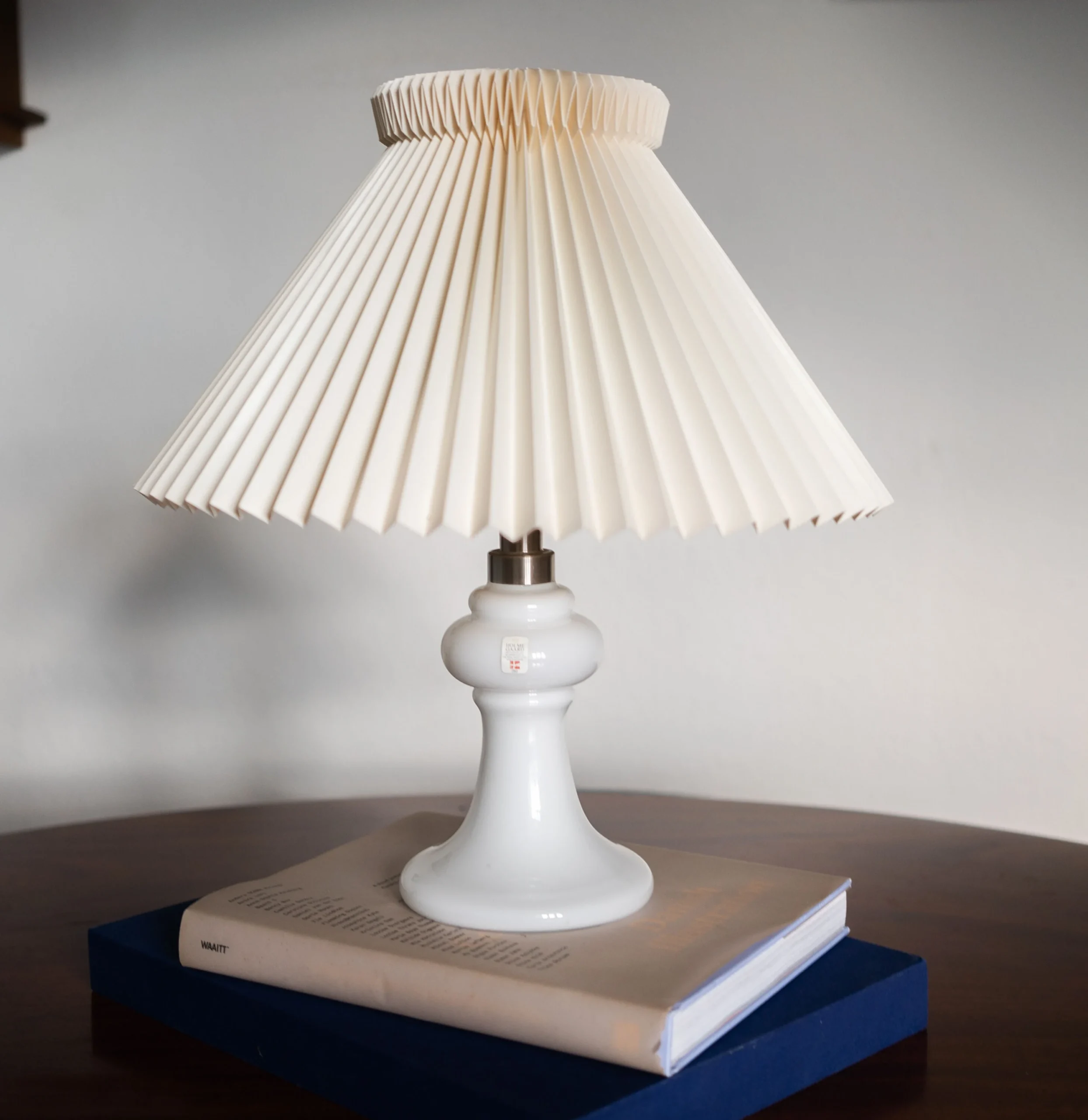 Holmegaard Opal Glass Table Lamp, Denmark 1970s