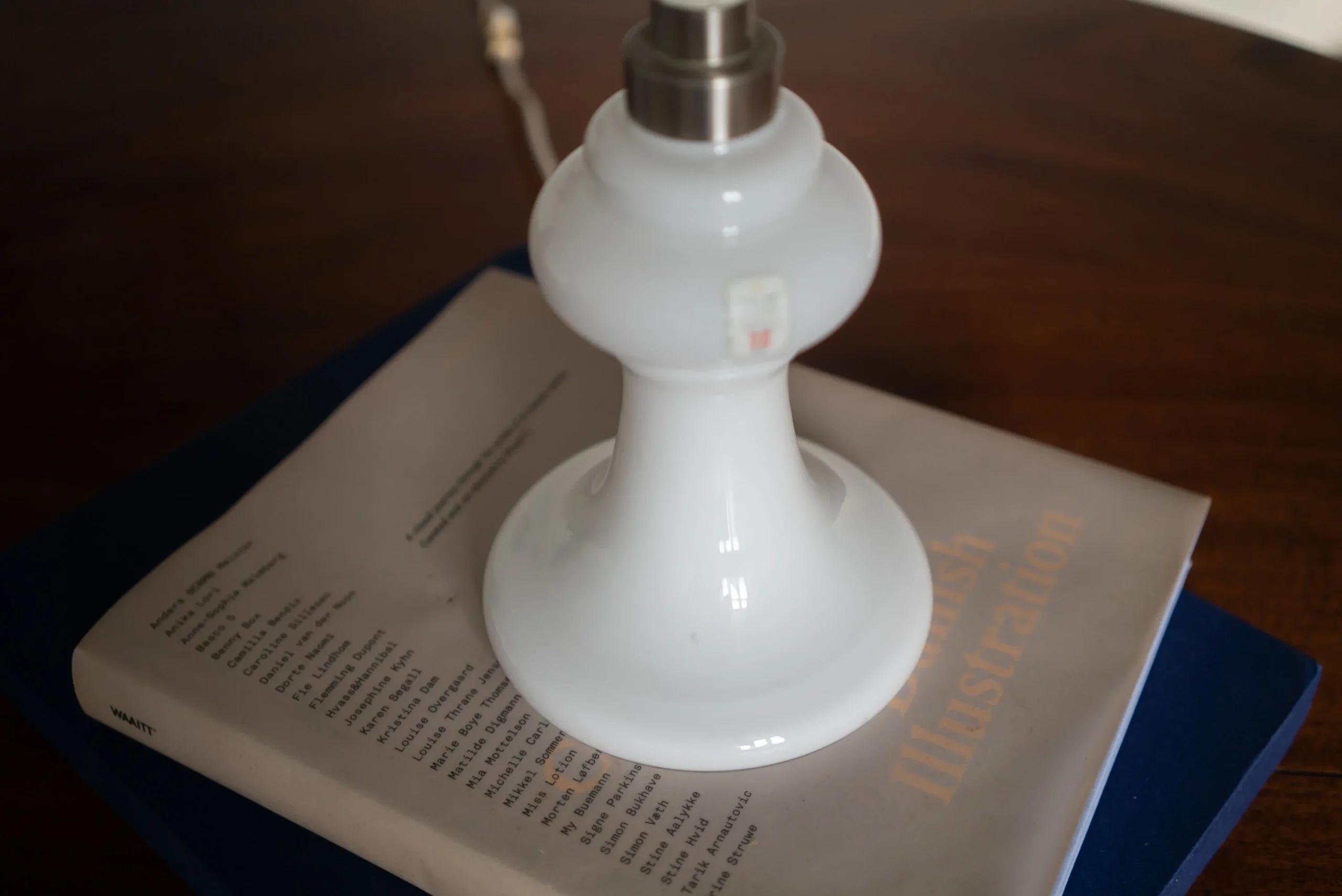 Holmegaard Opal Glass Table Lamp, Denmark 1970s - 画像 (6)