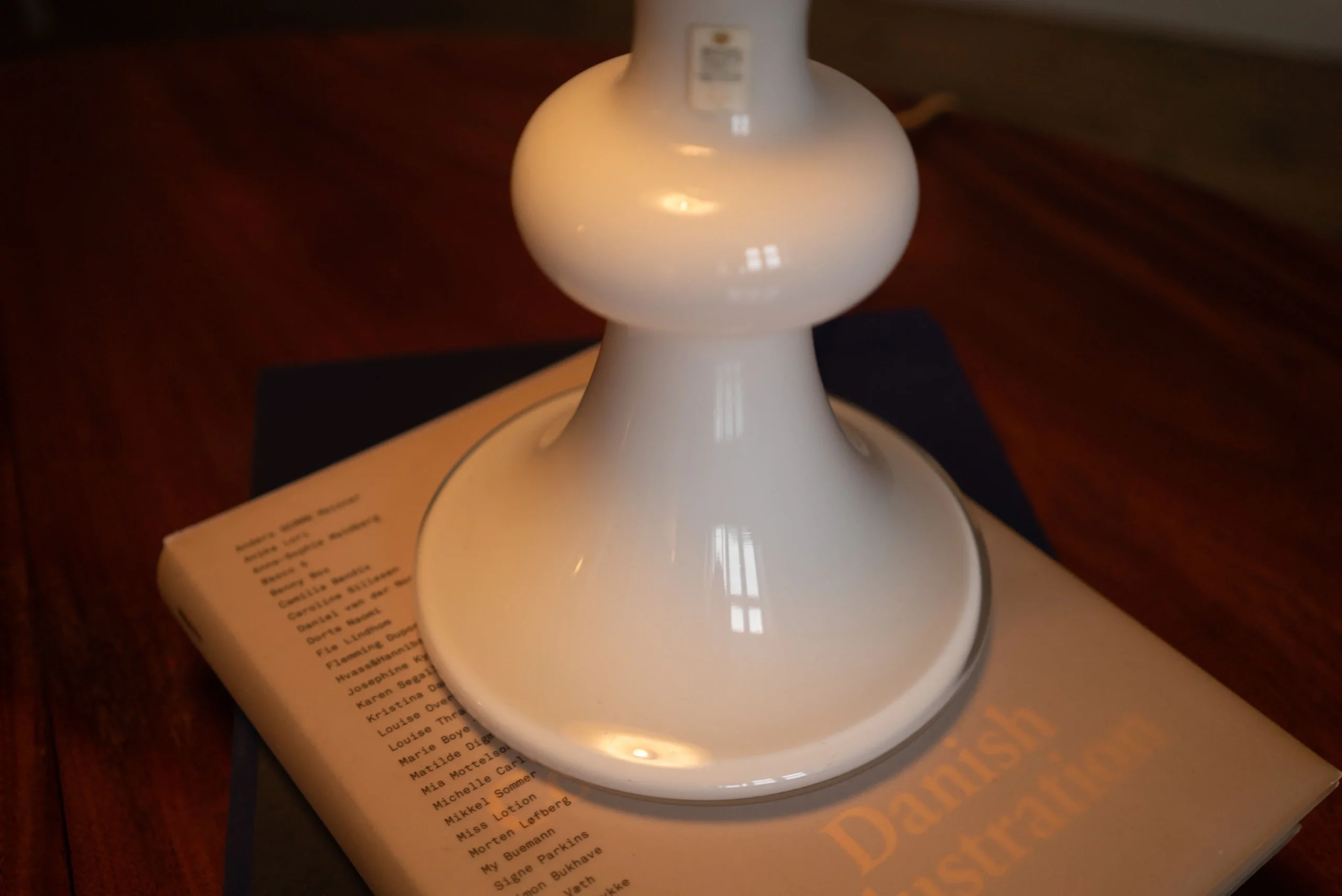 Holmegaard Opal Glass Table Lamp, Denmark 1970s - 画像 (5)